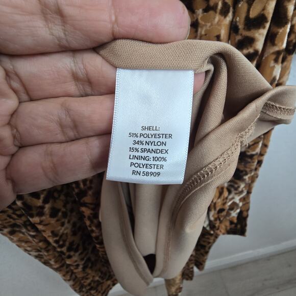 Nurture Westbound Plus Size 3X Faux Wrap Belt Dress Animal Print Velvet Burnout - Picture 10 of 16